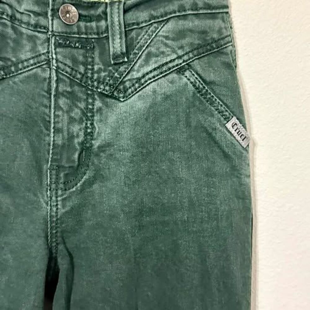 VTG/Y2K Aesthetic Cruel Denim Quinn Green Western Bareback Jeans Sz 26/1 Long